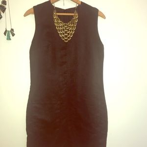 Black suede midi dress